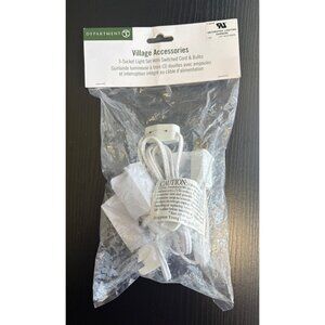 Department 56 Village Accessories 3 Socket Light Set w Switched Cord & Bulbs New